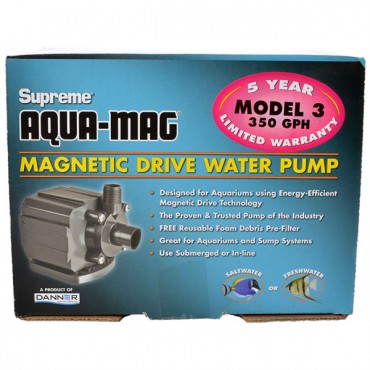 Supreme Aqua-Mag Magnetic Drive Water Pump - Aqua-Mag 3 Pump - 350 GP H