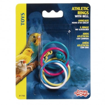 Living World Athletic Rings with Bell Bird Toy - Athletic Rings with Bell Bird Toy - 5 Pieces