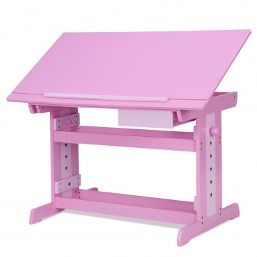 Wooden Adjustable Art Drafting Table With Drawer
