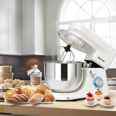 6 Speed 7.5 Qt Tilt-Head Stainless Steel Electric Food Stand Mixer