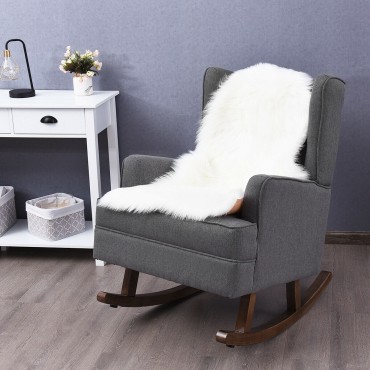 2 In 1 Tufted Rocking Chair Wingback Lounge Leisure Armchair