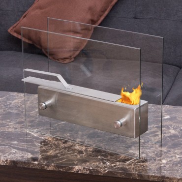 Stainless Steel Portable Ventless Bio Ethanol Tabletop Fireplace