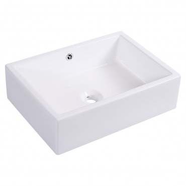 20 In. Bathroom Rectangle Ceramic Vessel Sink
