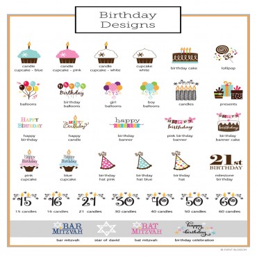 Personalized Birthday Mini Candy Bar Wrappers - 24 Pieces