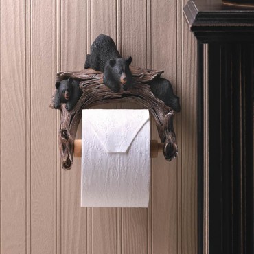 Black Bear Toilet Paper Holder