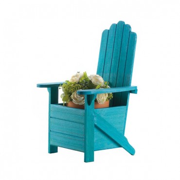 Blue Adirondack Chair Planter