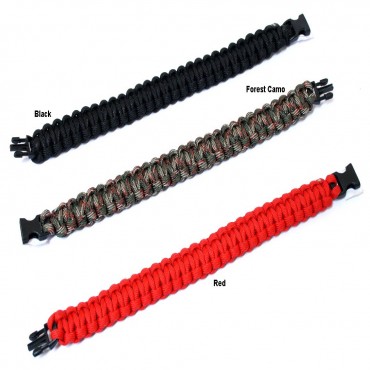 10 in. Survival Paracord Bracelets & Buckles Colors Available
