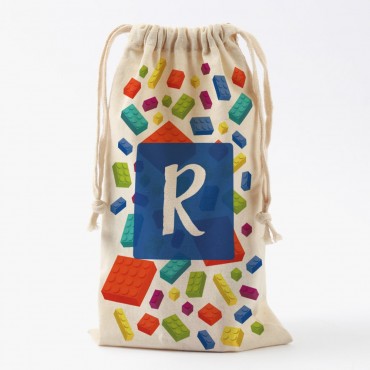 Building Blocks Personalized Drawstring Toy Bag