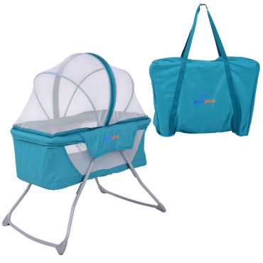 Foldable Lightweight Baby Bassinet Rocking Bed With Mosquito Net
