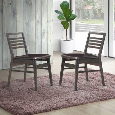 Set Of 2 Armless PU Leather Dining Side Chairs