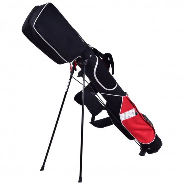 5 In. Sunday Golf Bag Stand 7 Clubs Carry Pockets