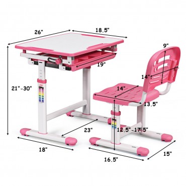 Adjustable Children Multifunctional Study Drawing Desk Chair Set
