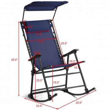 Zero Gravity Folding Rocker Porch Rocking Chair