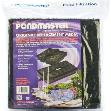 Pond master Original Replacement Media - Carbon and Polyester Pads - 12 in. Long x 12 in. Wide