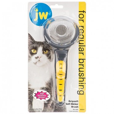 JW Gripsoft Cat Slicker Brush - Cat Slicker Brush - 2 Pieces