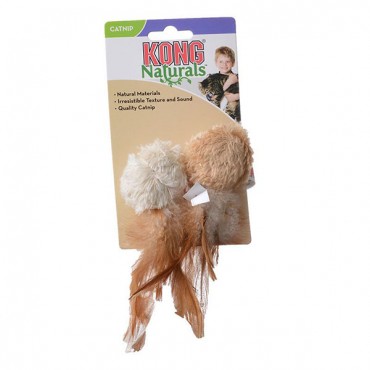 Kong Crinkle Ball with Feathers Cat Toy - Crinkle Ball Cat Toy - 4 Pieces