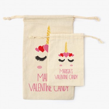 Custom Kids Valentine's Day Treat Mini Drawstring bag