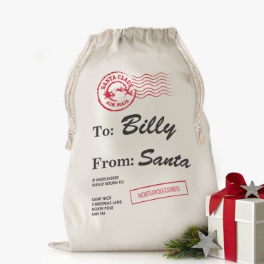 Custom Santa's Special Delivery Christmas Drawstring Sack