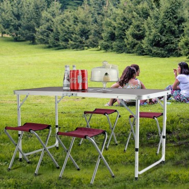 Aluminum Folding Camping Table With 4 Chairs