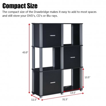 3 Tiers 6 Cubes Storage Cabinet Shelf Bookcase