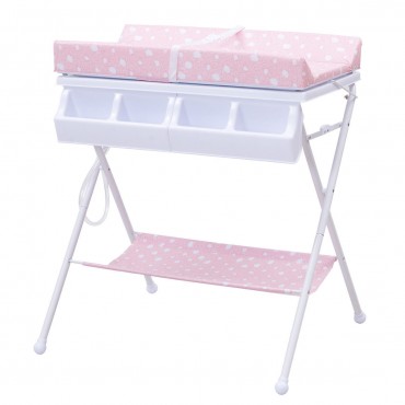 Foldable Infant Baby Bath Diaper Storage Changing Table