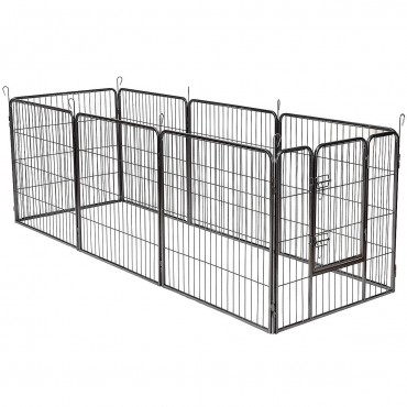 8 Metal Panel Heavy Duty Pet Dog Safety Gate Playpen