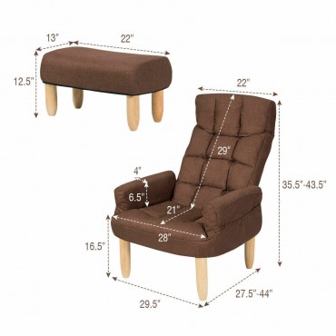 Living Room Lazy Sofa Armchair Adjustable Backrest And Headrest