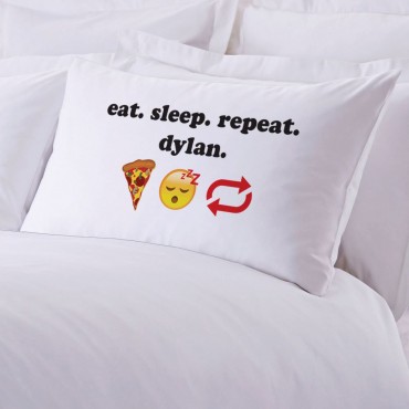 Eat Sleep Repeat Personalized Pillowcase