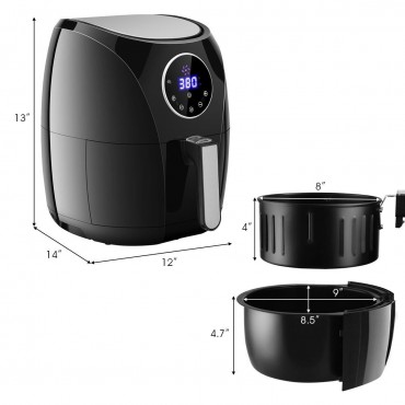 1400 W 7-In-1 Touch Screen Timer Electric Air Fryer