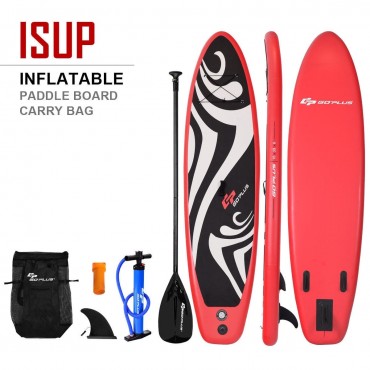 10 Ft. Inflatable Stand Up Adjustable Fin Paddle Surfboard With Bag
