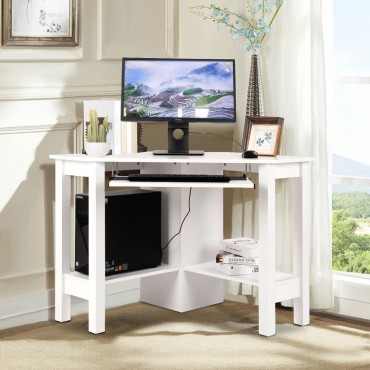 Wooden Study Computer Corner Desk With Drawer