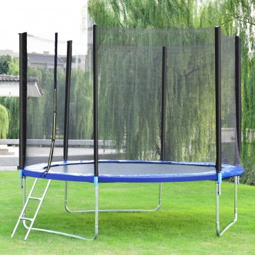 10 Ft. Combo Bounce Jump Safety Trampoline With Spring Pad Ladder