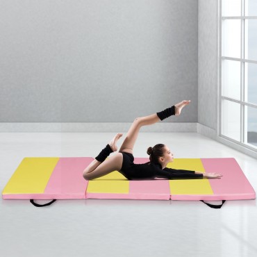 6 Ft. x 2 Ft. Folding Fitness Exercise Carry Gymnastics Mat