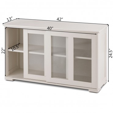 Sideboard Buffet Cupboard Storage Cabinet With Sliding Door