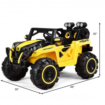 12V Kids Riding Racing Remote Control Truck With LED Light