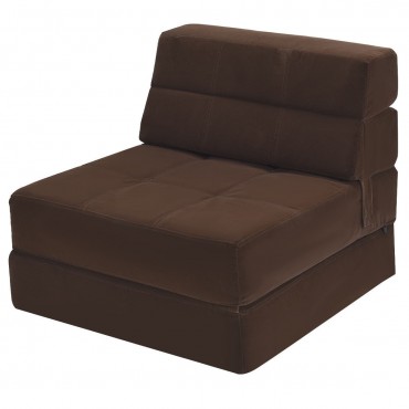 Tri - Fold Folding Chair Convertible Sleeper Bed Chair