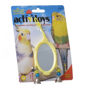 JW Insight Fancy Mirror Bird Toy - Assorted - Fancy Mirror Bird Toy - Assorted Colors