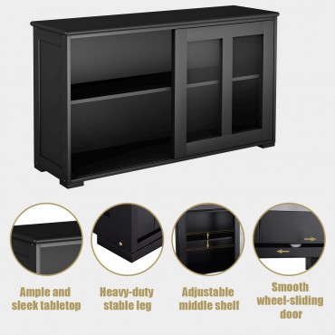 Sideboard Buffet Cupboard Storage Cabinet With Sliding Door