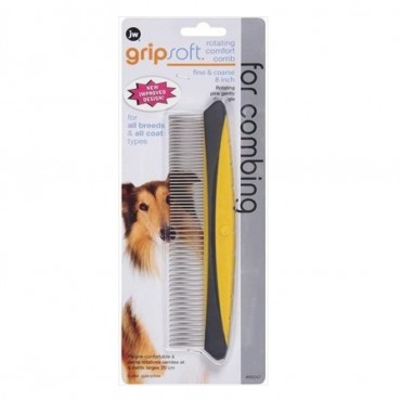 JW Gripsoft Rotating Comfort Comb - Fine Course Comb - 8 Wide