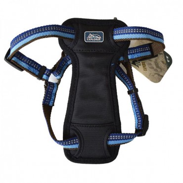K9 Explorer Sapphire Reflective Adjustable Padded Dog Harness - Fits 12 in. - 18 in. Girth - 5/8 in. Straps