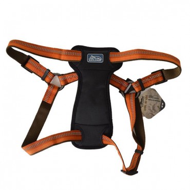 K9 Explorer Reflective Adjustable Padded Dog Harness - Campfire Orange - Fits 26 in. - 38 in. Girth