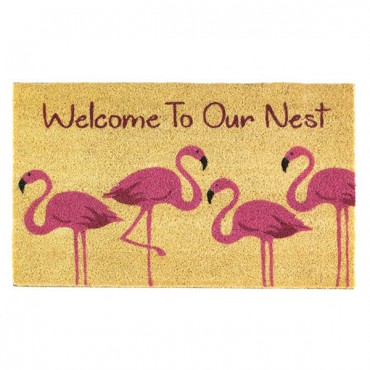 Flamingo Family Welcome Mat