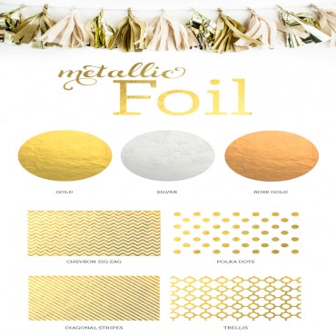 Personalized Metallic Foil Flag Labels - Wedding - 20 Pieces
