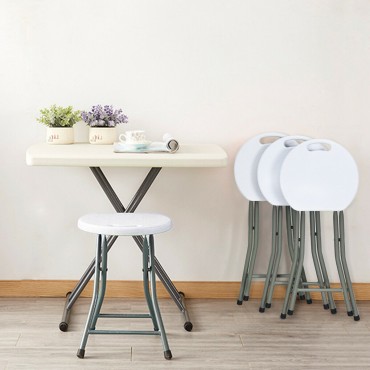 4 Pcs Portable Folding Stool Collapsible Round Stool Set