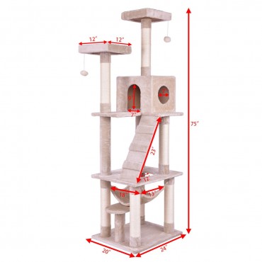 Tower Condo Bed Scratch Post Ladder Cat Tree