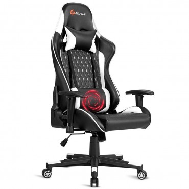 Lumbar Support And Headrest Massage Reclining Gaming Chair