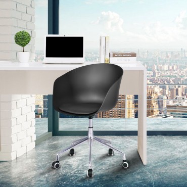 Set Of 2 PP Swivel Height Adjustable Rolling Desk Chairs