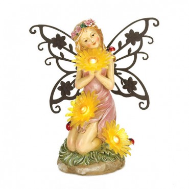 Garden Blooms Fairy Solar Statue