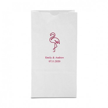 Flamingo Block Bottom Gusset Paper Goodie Bags - Package of 25