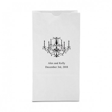Elegant Chandelier Block Bottom Gusset Paper Goodie Bags - Package of 25